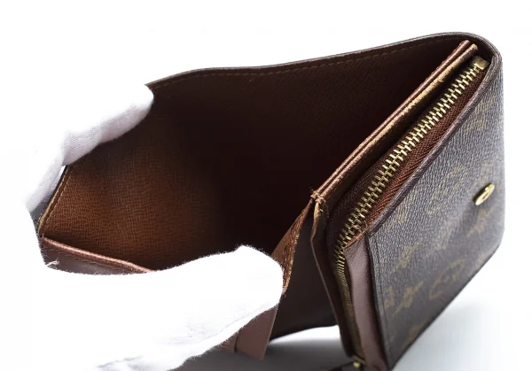 ルイヴィトンLouis Vuitton モノグラム三つ折りウォレット 財布 茶F K-105833_011
