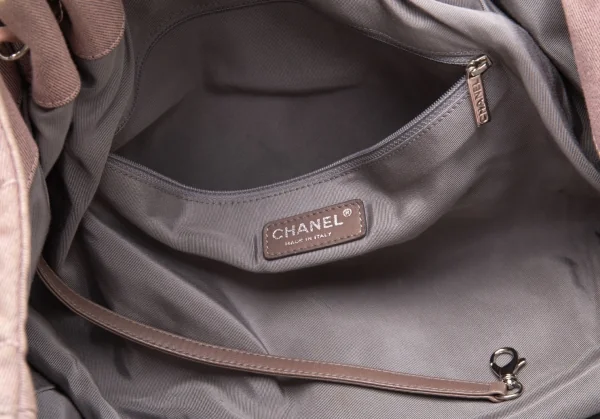 シャネルCHANEL ココマークキルティングレザー切替ハンドバッグ F ピンク K-105834_015