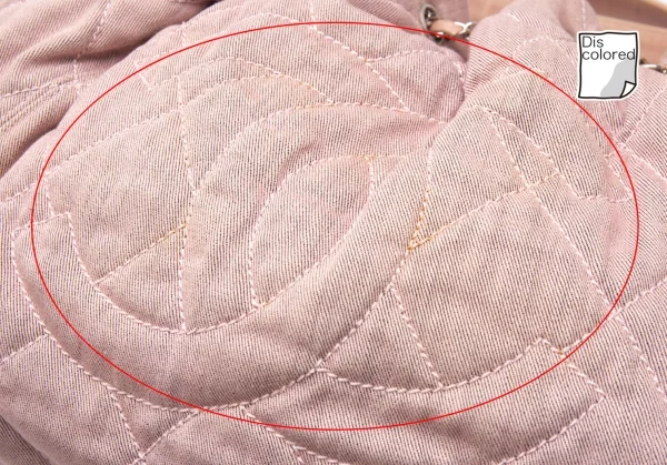 シャネルCHANEL ココマークキルティングレザー切替ハンドバッグ F ピンク K-105834_003