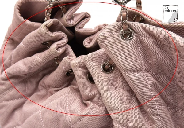 シャネルCHANEL ココマークキルティングレザー切替ハンドバッグ F ピンク K-105834_008