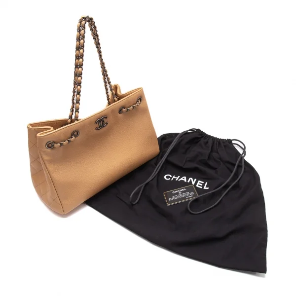 シャネルCHANEL キャビアスキンチェーンバッグ F ベージュ K-105835_015