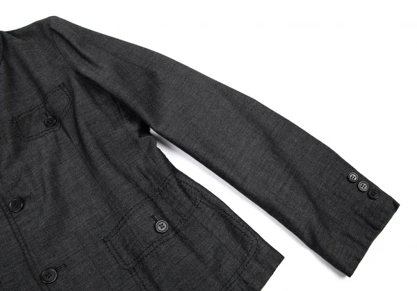 コムコム コムデギャルソンCOMME des GARCONSフラップポケットステッチラウンドカラージャケット グレーM K-105848_005