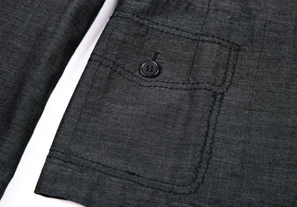 コムコム コムデギャルソンCOMME des GARCONSフラップポケットステッチラウンドカラージャケット グレーM K-105848_009