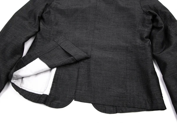 コムコム コムデギャルソンCOMME des GARCONSフラップポケットステッチラウンドカラージャケット グレーM K-105848_012