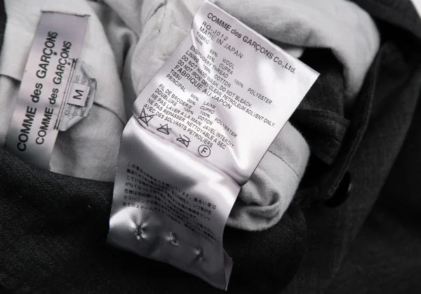 コムコム コムデギャルソンCOMME des GARCONSフラップポケットステッチラウンドカラージャケット グレーM K-105848_014