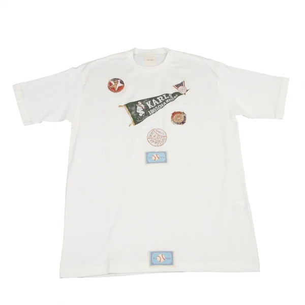 カールヘルムKarl Helmut ペナントプリントコットンTシャツ オフL位 K-105864_001
