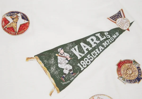 カールヘルムKarl Helmut ペナントプリントコットンTシャツ オフL位 K-105864_005