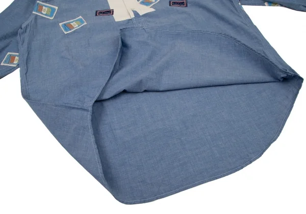 カールヘルムKarl Helmut フラッグパッチプルオーバーシャンブレーシャツ 青M K-105872_010