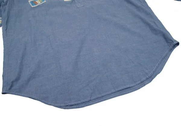 カールヘルムKarl Helmut フラッグパッチプルオーバーシャンブレーシャツ 青M K-105872_009