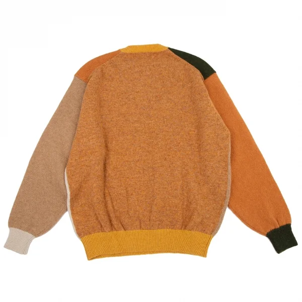 カールヘルムKarl Helmut フロントパネルカラー切替イニシャルニットセーター ベージュ茶他M位 K-105882_009