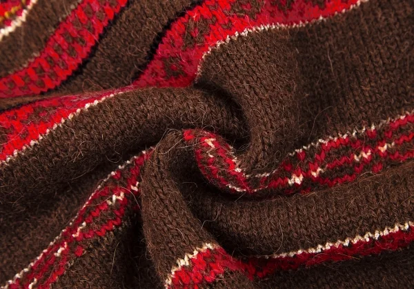 ケンゾーKENZO ボーダータートルネックニット 茶赤M位 K-105887_010