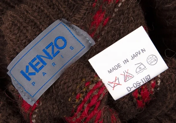 ケンゾーKENZO ボーダータートルネックニット 茶赤M位 K-105887_011