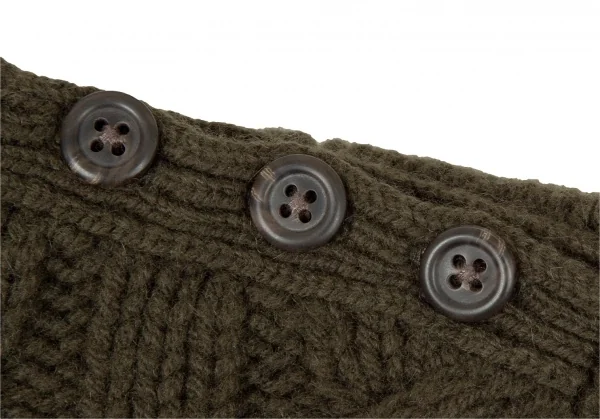 ポロラルフローレンPOLO RALPH LAUREN ウールカシミヤボタン留めハイネックケーブルニットセーター カーキL K-105913_006