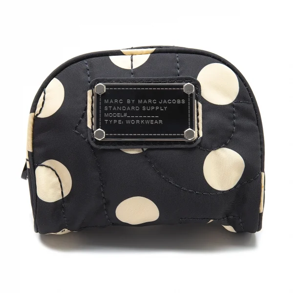 マークバイマークジェイコブスMARC by MARC JACOBS メタルプレートドットミニポーチ 紺オフ K-105915_001
