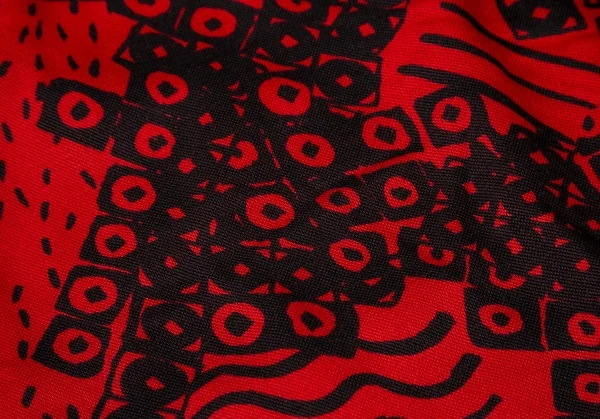 イッセイ ミヤケISSEY MIYAKE ポリコットン総柄リブタートルネックドルマントップス 赤9 K-105919_012