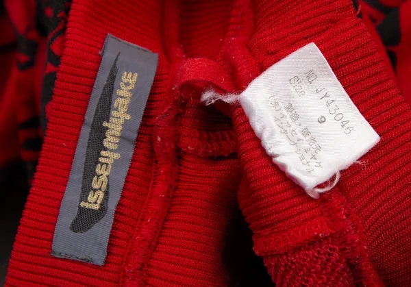 イッセイ ミヤケISSEY MIYAKE ポリコットン総柄バックスカートリブレギンスパンツ 赤9 K-105920_013