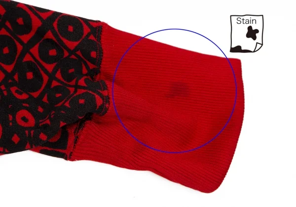 イッセイ ミヤケISSEY MIYAKE ポリコットン総柄リブハイネックドルマンセットアップ 赤9 K-105921_009