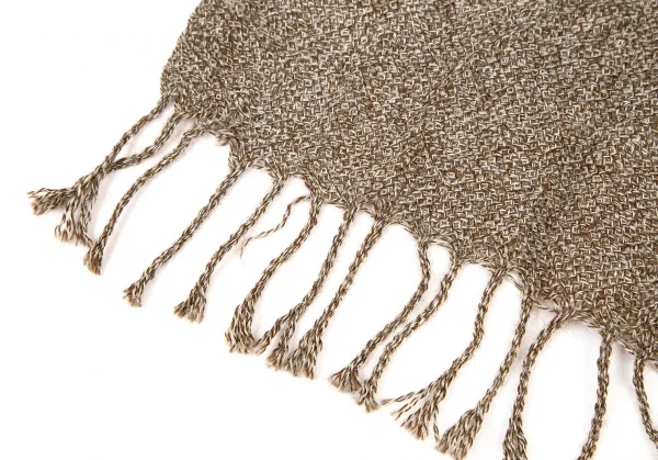 イッセイ ミヤケISSEY MIYAKE フリンジマフラー 茶白 K-105926_004