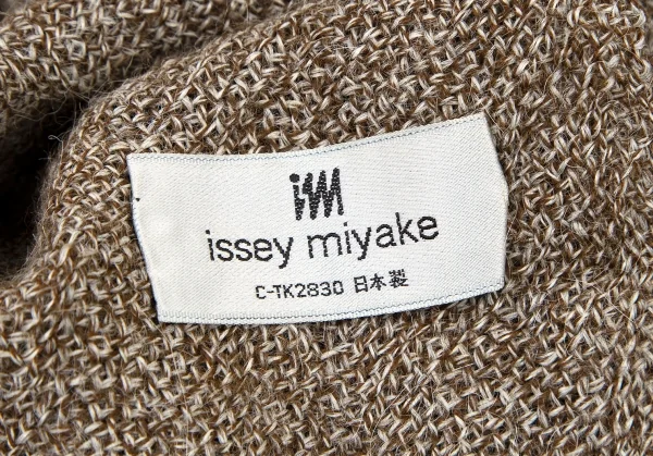 イッセイ ミヤケISSEY MIYAKE フリンジマフラー 茶白 K-105926_007