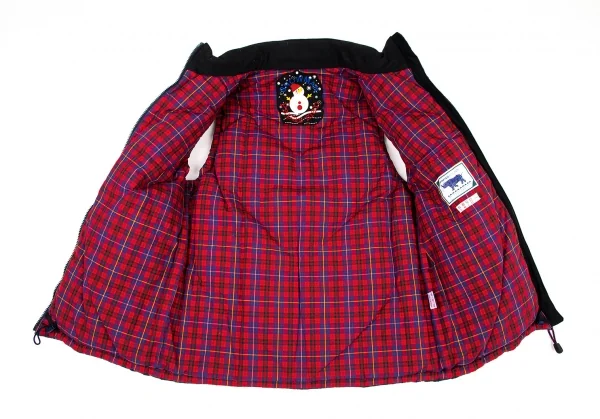 パパスPapas コットンナイロン裏チェックダウンベスト 紺48M K-105945_011