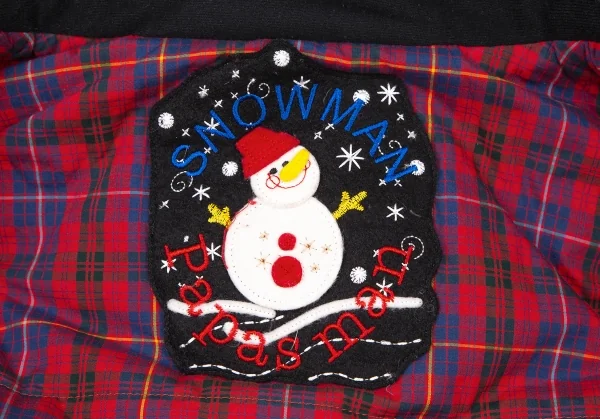 パパスPapas コットンナイロン裏チェックダウンベスト 紺48M K-105945_012