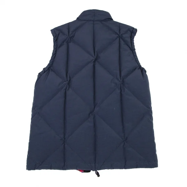 パパスPapas コットンナイロン裏チェックダウンベスト 紺48M K-105945_013