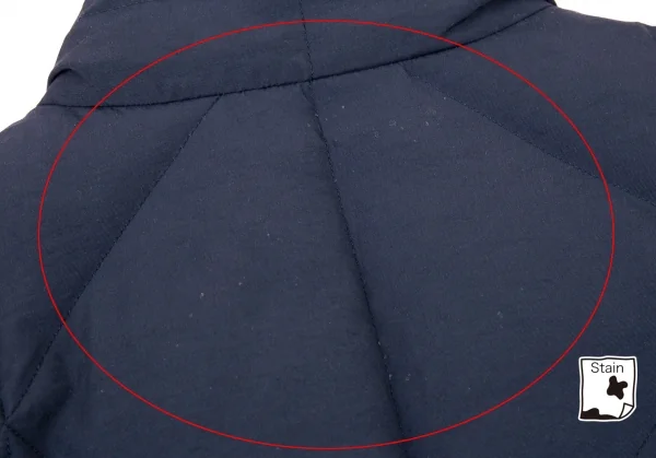 パパスPapas コットンナイロン裏チェックダウンベスト 紺48M K-105945_015