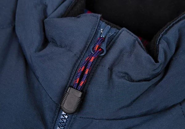 パパスPapas コットンナイロン裏チェックダウンベスト 紺48M K-105945_003