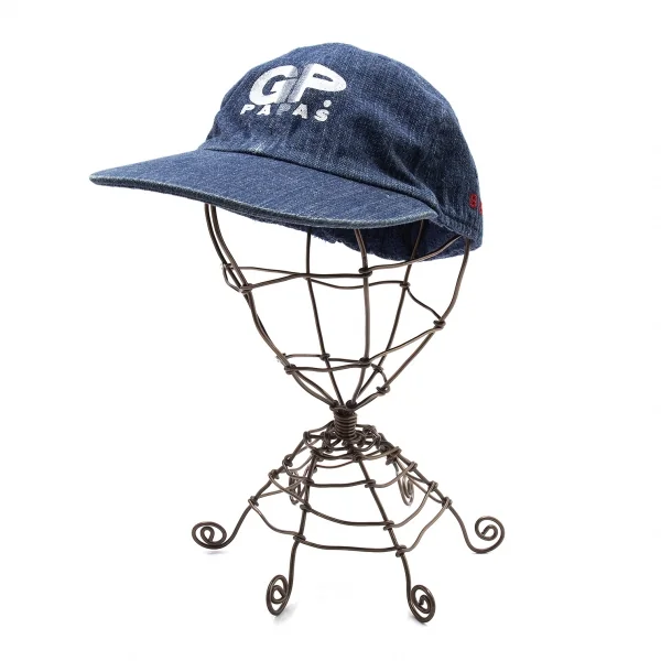 パパスPapas コットンロゴデニムベースボールキャップ インディゴL K-105947_001