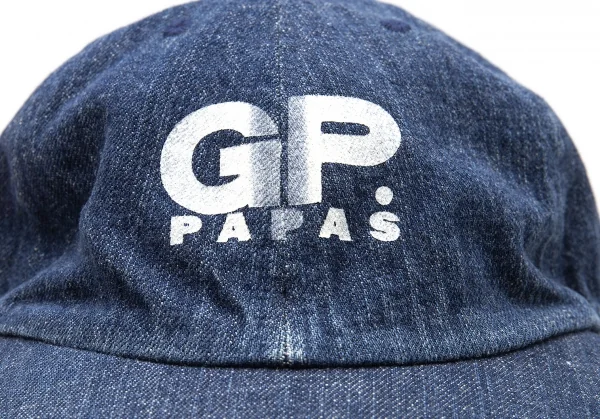パパスPapas コットンロゴデニムベースボールキャップ インディゴL K-105947_003