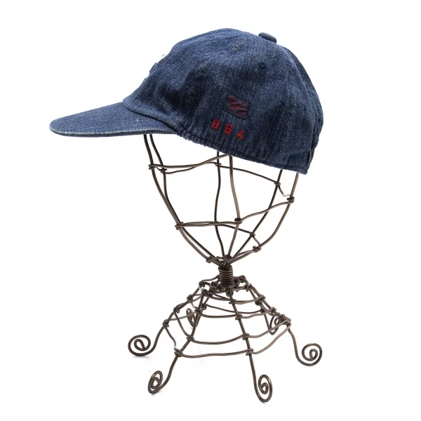 パパスPapas コットンロゴデニムベースボールキャップ インディゴL K-105947_004