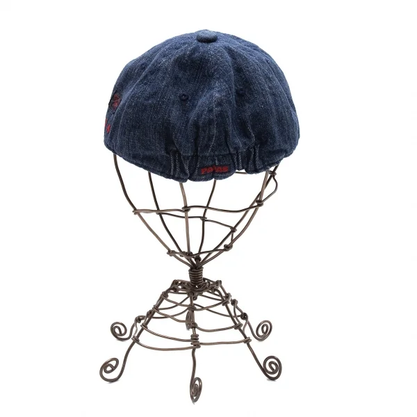 パパスPapas コットンロゴデニムベースボールキャップ インディゴL K-105947_006