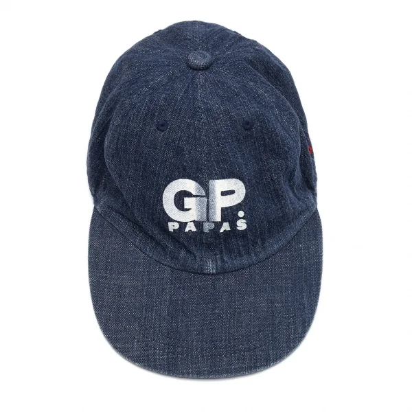 パパスPapas コットンロゴデニムベースボールキャップ インディゴL K-105947_008