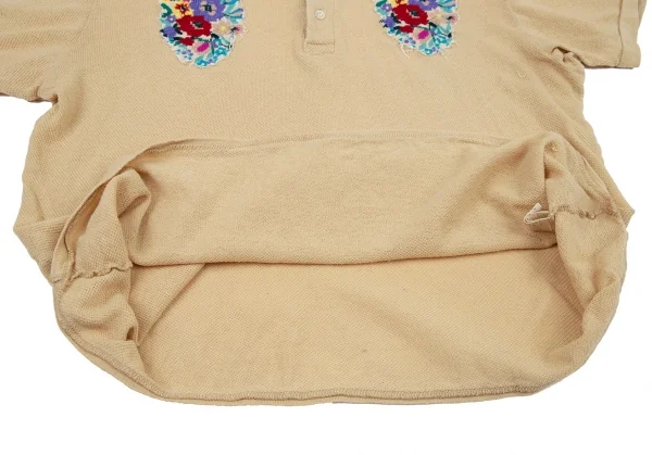 シアタープロダクツTHEATRE PRODUCTS コットン花柄刺繍ポロシャツ ベージュL K-105957_010