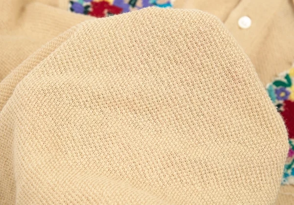 シアタープロダクツTHEATRE PRODUCTS コットン花柄刺繍ポロシャツ ベージュL K-105957_013