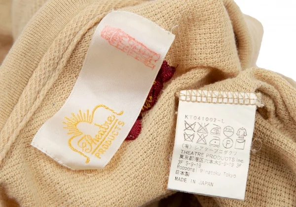 シアタープロダクツTHEATRE PRODUCTS コットン花柄刺繍ポロシャツ ベージュL K-105957_015