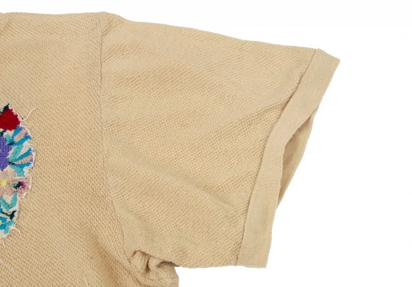 シアタープロダクツTHEATRE PRODUCTS コットン花柄刺繍ポロシャツ ベージュL K-105957_008
