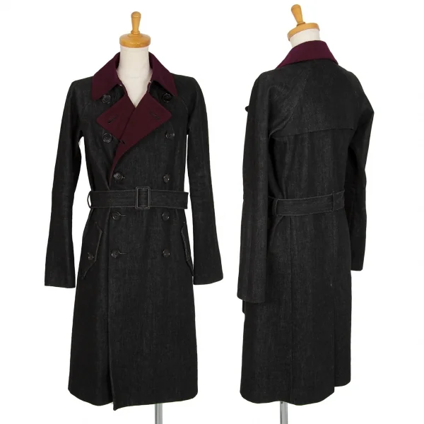 ジュンヤワタナベ コムデギャルソンJUNYA WATANABE COMME des GARCONS コットン別珍切替デニムトレンチコート 黒M位 K-105966_001