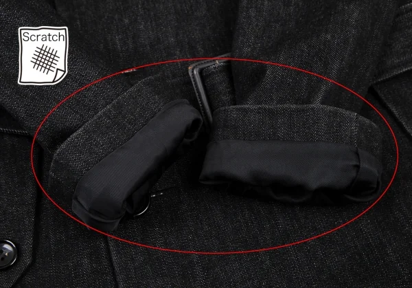 ジュンヤワタナベ コムデギャルソンJUNYA WATANABE COMME des GARCONS コットン別珍切替デニムトレンチコート 黒M位 K-105966_011