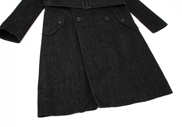 ジュンヤワタナベ コムデギャルソンJUNYA WATANABE COMME des GARCONS コットン別珍切替デニムトレンチコート 黒M位 K-105966_012