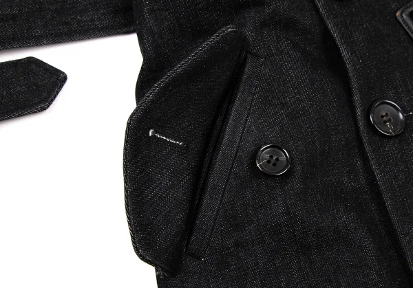 ジュンヤワタナベ コムデギャルソンJUNYA WATANABE COMME des GARCONS コットン別珍切替デニムトレンチコート 黒M位 K-105966_014