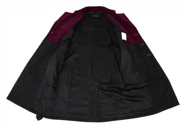 ジュンヤワタナベ コムデギャルソンJUNYA WATANABE COMME des GARCONS コットン別珍切替デニムトレンチコート 黒M位 K-105966_015