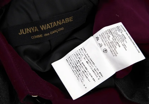 ジュンヤワタナベ コムデギャルソンJUNYA WATANABE COMME des GARCONS コットン別珍切替デニムトレンチコート 黒M位 K-105966_019