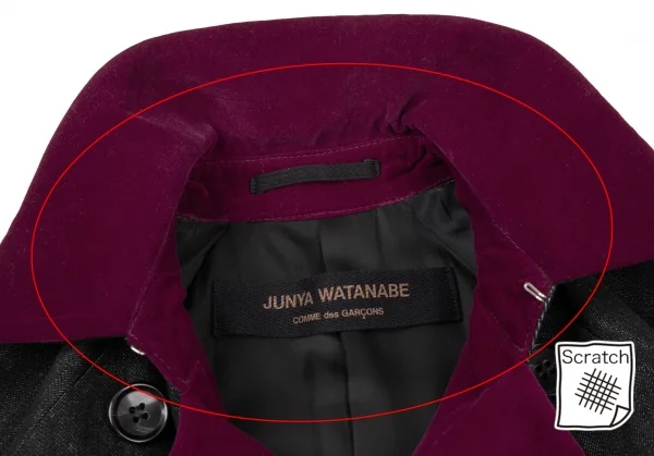 ジュンヤワタナベ コムデギャルソンJUNYA WATANABE COMME des GARCONS コットン別珍切替デニムトレンチコート 黒M位 K-105966_006