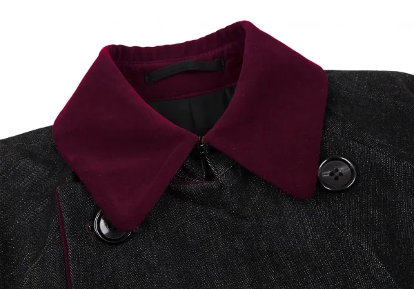 ジュンヤワタナベ コムデギャルソンJUNYA WATANABE COMME des GARCONS コットン別珍切替デニムトレンチコート 黒M位 K-105966_007