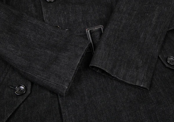 ジュンヤワタナベ コムデギャルソンJUNYA WATANABE COMME des GARCONS コットン別珍切替デニムトレンチコート 黒M位 K-105966_008