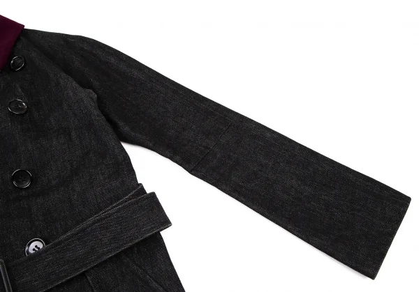 ジュンヤワタナベ コムデギャルソンJUNYA WATANABE COMME des GARCONS コットン別珍切替デニムトレンチコート 黒M位 K-105966_009