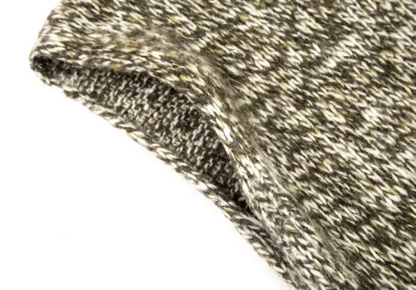 アニエスベーagnes b. ウールナイロンハイネックノースリーブフレアニットワンピース カーキオフ1 K-105969_005