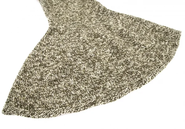 アニエスベーagnes b. ウールナイロンハイネックノースリーブフレアニットワンピース カーキオフ1 K-105969_006