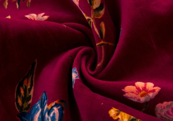 ケンゾーKENZO 花柄ベロアダブルブレストベスト 赤40 K-105972_010